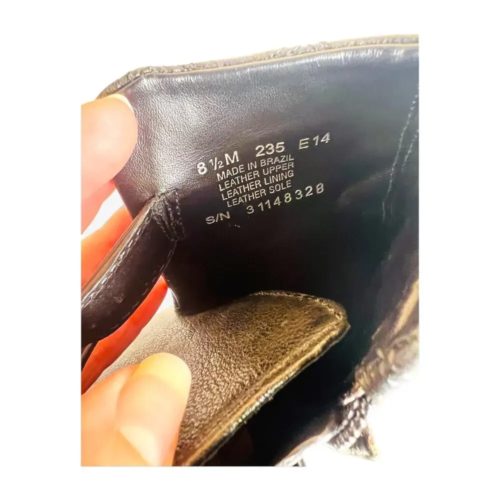 Tory Burch Orchard Black Quilted Leather Stiletto Ankle Booties Buckle Size 8.5